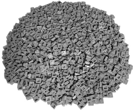 LEGO City 3024 - Plates (1 x 1 Pivots, Pack of 50), Dark Grey