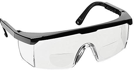 voltX 'Classic' Bifocal Safety Glasses (Clear +1.0 Dioptre) – UKCA & CE EN166f certified - Includes Safety Cord with headstop + UV400 anti fog coated lens