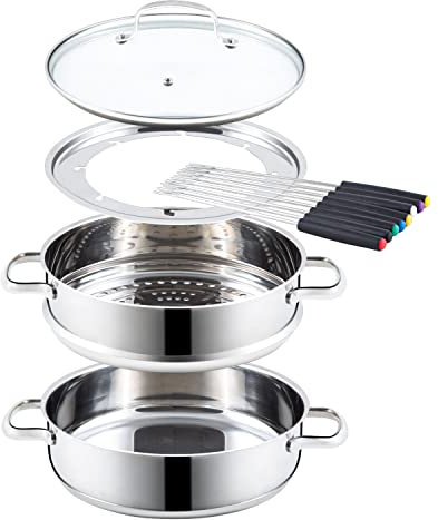 NuWave Ultimate Cookware - Juego de vaporizador y fondue