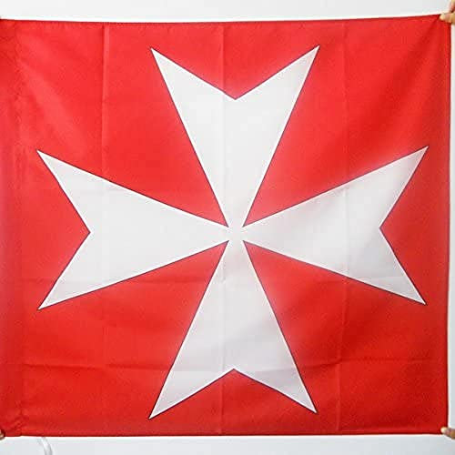 AZ FLAG Bandiera Croce Ordine di Malta 90x90cm - Bandiera San Giovanni di GERUSALEMME 90 x 90 cm Foro per Asta