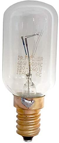 Unbekannt Lámpara E14 40 W 230/240 V, OT! - Lámpara de horno / campana extractora con rosca E 14, hasta 300 °C, cuerpo de cristal: 29 mm de diámetro, lámpara tubular