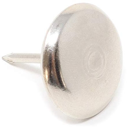 Adsamm® / 4 x Metallgleiter mit Nagel / Silber / Ø 25 mm / rund / Möbelgleiter mit Nagel