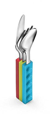 LA TABLE D'ALBERT Coffret 3 couverts Ludo 14-15 cm vert, rouge et bleu