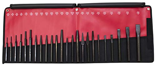 Mayhew Pro 61050 Punch and Chisel Kit, 24-Piece, Black Oxide Finish