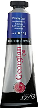 Daler-Rowney Georgian Oil Paint, Aluminium Tube, 1.28oz - 38 ml, Primary Cyan