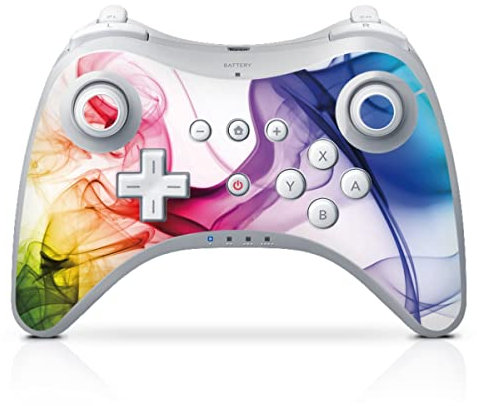DeinDesign Skin kompatibel mit Nintendo Wii U Pro Controller Folie Sticker Farbe Wasser Regenbogen
