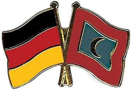 Germany & Malediven Freundschaft Flaggen vergoldet Emaille Pin-Anstecker