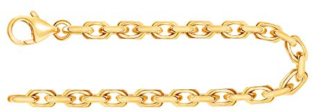EDELIND Armband Damen Herren 333 585 750 Gold 3.8 mm Bracelet Ankerkette diamantiert 8 14 18K Gelbgold Armkette Goldarmband mit Schmuck Geschenkbox