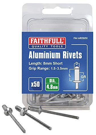 Faithfull AR5S50 Lot de 50 rivets courts en aluminium 5 mm