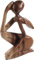 GURU SHOP Holzfigur, Statue, Deko Objekt Feng Shui 20 cm - Denker/Hellbraun, Dekoobjekte
