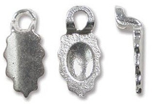 Silver Plated Glue On Earring Bail Qty 24