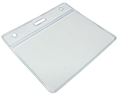 Customcard ltd Clear, Transparent, Flexible, Visitor, Staff, Name Badge, ID Card, ID Badge Pocket PVC Plastic Wallet, Medium Size (Badge Insert Size 60mm x 90mm) Pack of 1