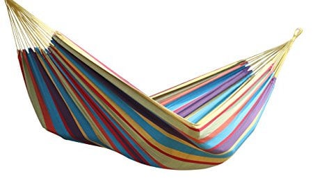Vivere BRAZ220 Hängematte Doppel, Baumwolle, Tropisch, mehrfarbig, 240 x 160 cm, Tropical
