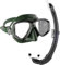 Cressi Perla - Unisex Erwachsene Schnorchelset Perla Maske + Schnorchel Mexico, Grün/Schwarz, Einheitsgröße