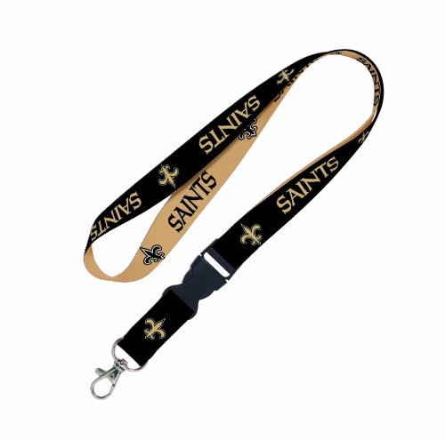 WinCraft NFL New Orleans Saints Schlüsselband mit abnehmbarer Schnalle, 1,9 cm