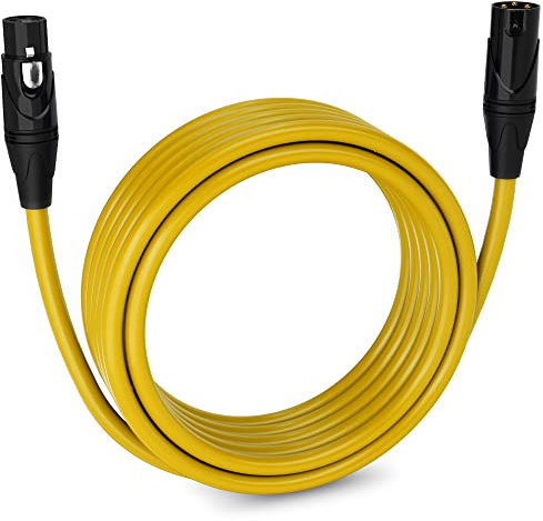 LyxPro 20 ft Balanced XLR Mic Cable, Male to Female, Yellow