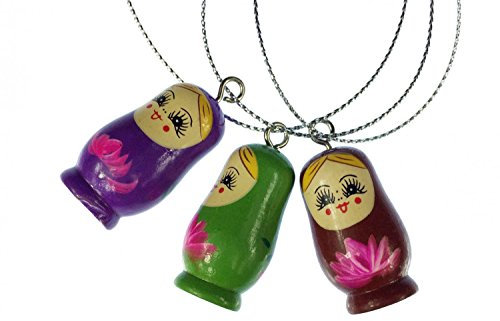 Miniblings 3 Stück Weihnachtsbaumanhänger Baumschmuck Anhänger Xmas Matroschka Holz