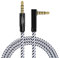 Cable auxiliar TRRS de 3,5 mm, 90 grados de ángulo recto macho a macho cable de audio de 4 pines(compatible con el micrófono), para coche/casa estéreo, altavoces, auriculares 3Ft / 90cm