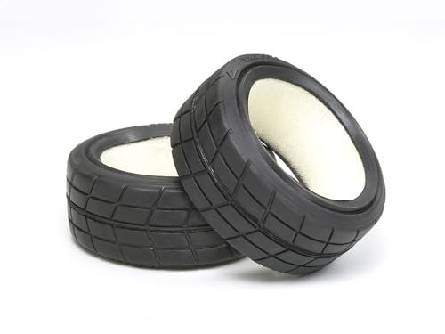 Tamiya 300051023-1:10 Profil-Reifen Racing, 24.5 mm, 2 Stück, Schwarz