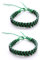 DonDon 2 braccialetti dell'amicizia colorati unisex - Verde-Nero