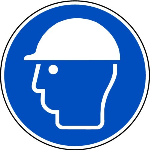 H.Klar Aufkleber Schutzhelm benutzen M014 50mm