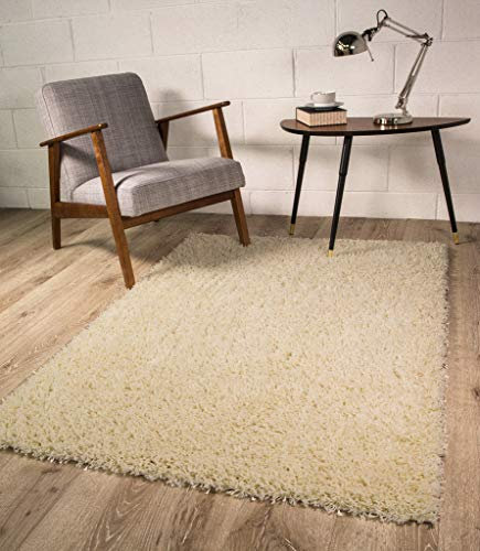 The Rug House Ontario Creme Luxus Hochflor Billiger Zotteliger Abriebfester Vorleger - Erhältlich in 7 Größen