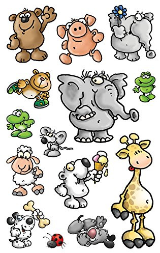 AVERY Zweckform 53193 - Papier Sticker Tiere, Aufkleber, Kindersticker, Elefant, Maus, Bär, Giraffe, Kindergeburtstag, Mitgebsel, Gastgeschenke, Sammeln, Preise Partyspiele, Schatzsuche, 42 Sticker
