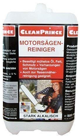 CleanPrince Motorsägenreiniger 2 Liter | Motorsägen Sägeblatt Kettensägen Reiniger Motorsägenblank Harz Öl Fett Entferner Harzlöser Reinigungsmittel Garten Geräte Rasenmäher