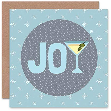 Wee Blue Coo CARD CHRISTMAS XMAS MERRY MARTINI JOY OLIVE GLASS PRESENT GIFT