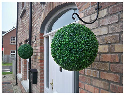 Best Artificial Pair of 36cm Green Boxwood Buxus Grass Topiary Hanging Balls