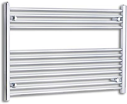 Companyblue 1000mm 1meter Wide Chrome or White Heated Towel Rail Radiator Flat/Straight Ladder for Stylish Bathroom (1000 x 700 mm Chrome)