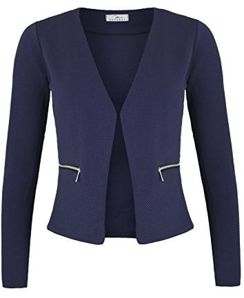 DANAEST Damen Blazer mit Taschen (382), Farbe:Dunkelblau, Kostüme & Blazer für Damen:36 / S