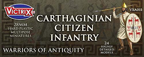 Unbekannt Victrix VXA011 - Carthaginian Citizen Infantry - 24 Figuren Set - 28mm Plastikminiaturen - Krieger der Antike