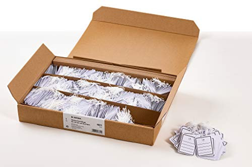 HERMA 6821 Warenanhänger liniert mit Faden, 1000 Stück, 40 x 50 mm, Fadenlänge 8 cm, klein, Anhängeschilder Preisetiketten aus Pappe zum Beschriften für Geschenke, Schmuck, Hang Tags, Flohmarkt, weiß