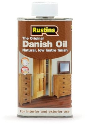 Rustins Danish Oil 250ml - Rich, Natural Glow - Enhances Wood Grain Beautifully, Professional-Grade Finish, Easy DIY Application