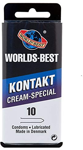 World's Best Kondome: Kontakt Cream Special, dünne Kondome mit Feuchtfilm, 1 x 10 Stück