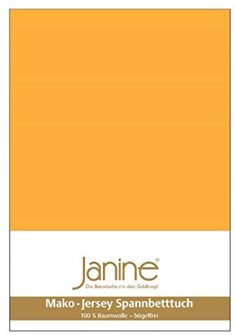 Janine Spannbetttuch 5007 Mako Jersey 140/200 bis 160/200 cm Sonnengelb Fb. 63