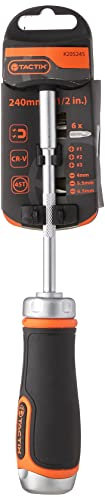 Tactix 205245 Tournevis à cliquet, Noir/orange
