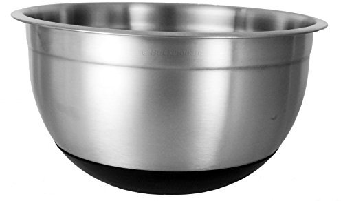 Buckingham Stainless Steel Salad Bowls with Airtight Lid 5 Litre – Heavy Duty Mixing Bowls with Non-Slip Silicone Bottom