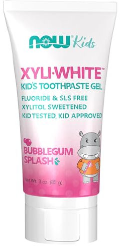 NOW Soluciones, Xyli-White, niños gel dentífrico, Bubblegum Splash - Foods