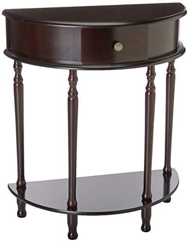 Frenchi Furniture Tisch, Holz, Espresso, halbrund