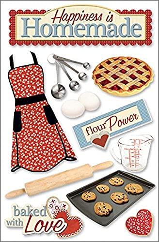 Paper House Productions Die-Cut Dimensional & Glitter Accent Scrapbook Sticker Sheet - Homemade Happiness