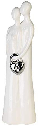Casablanca Figur Love Lock Weiss/Silber,Ker.H.20cm