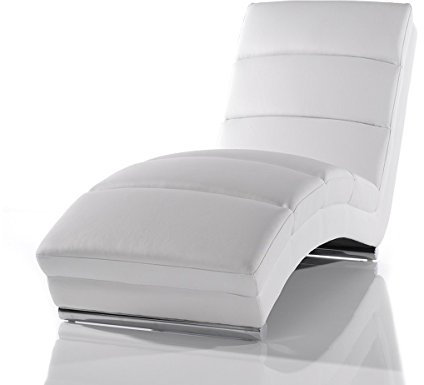 AC Design Furniture Chaiselongue weiß mit verchromten Gestell Senta