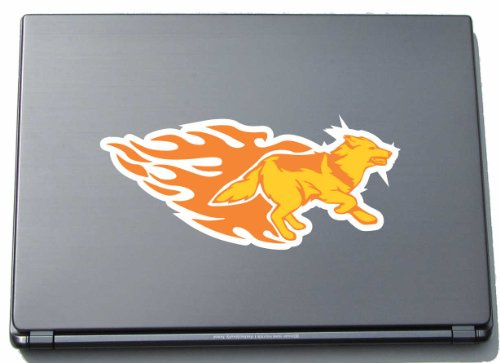 INDIGOS UG Laptop Aufkleber Wolf-Angriffe 210mmx86mm - Laptopaufkleber selbstklebend - Notebook - Laptopfolie für Deckel