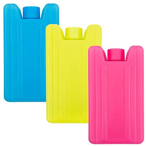 Milestone Camping 25160 Mini Ice Pack Cooler Blocks / Pack of 3 / Pink, Blue, Green Colors / 100ml Capacity / 10.5cm x 5.5cm
