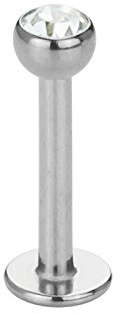 eeddoo Piercing Labret Kristall Silber Titan