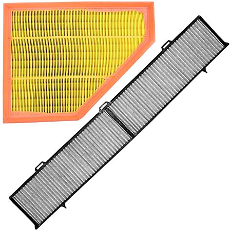 BESTPRICE Inspektionspaket Filterset mit 1x Luftfilter, 1x Innenraumfilter mit Aktivkohle, Kompatibel mit ALPINA D3 (E90) (E92) (E91), BMW 1er (E81) (E87) (E88) (E82), 3 (E90) (E93) (E92) (E91), X1