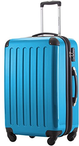 Hauptstadtkoffer Alex - Erweiterbarer Hartschalenkoffer 65 cm (74 L) mit TSA-Schloss - robuster Trolley-Reisekoffer mit 4 Doppelrollen, Cyanblau