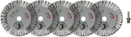 KUNZER Turbo Igel 5 Stück, Drahtbürsten-Set, Entfernen von Lack, Rost